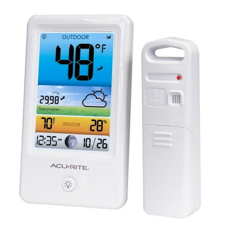 AcuRite 00512 Wireless Indoor Outdoor Weather Forecaster Digital Thermometer with Color Display