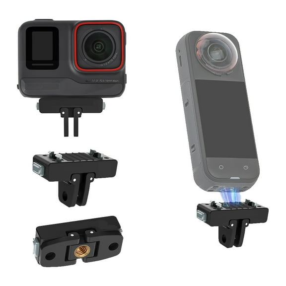 Magnetic Quick Release Mount Adapter For Insta360 X5, Aluminum Alloy Camera Stand Foldable 2-Prong and 1/4 Thread Expansion Mount Fixed Holder Base Bracket Camera Accessories