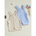 thumbnail image 4 of Michellecmm Toddler Baby Suspender Jumpsuit Stripe Print Sleeveless Overall Shorts for Boys and Girls, 4 of 9
