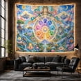 thumbnail image 6 of Celestial Deity Over Mandala in Vibrant Clouds, Mystical Fantasy for Meditation Enthusiasts, Spiritual Decor Wall Art, Housewarming Gift, Tapestry Wall Hanging for Meditation Room and Yoga Room, 6 of 7
