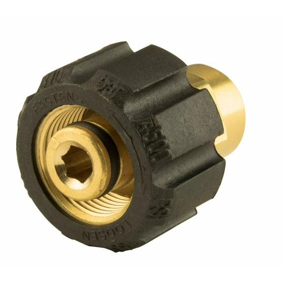 Erie Tools Brass Twist Coupler Adapter 1/4" FNPT x 22mm for Pressure Washers