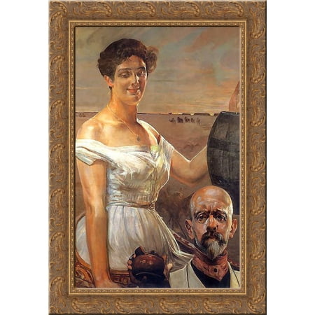 In wells 19x24 Gold Ornate Wood Framed Canvas Art by Malczewski, Jacek