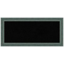 Amanti Art Black Cork Board Wood Framed Upcycled Teal Grey Bulletin Board 33 in. x 15 in.
