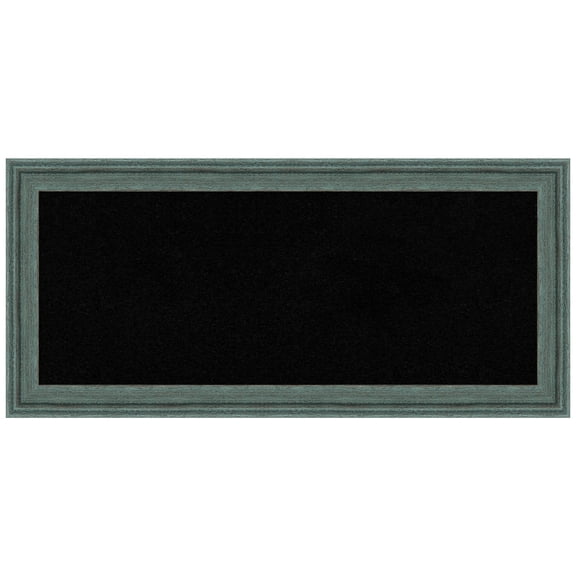 Amanti Art Black Cork Board Wood Framed Upcycled Teal Grey Bulletin Board 33 in. x 15 in.