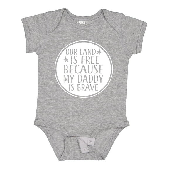 Inktastic Military Daddy is Brave Land is Free Boys or Girls Baby Bodysuit