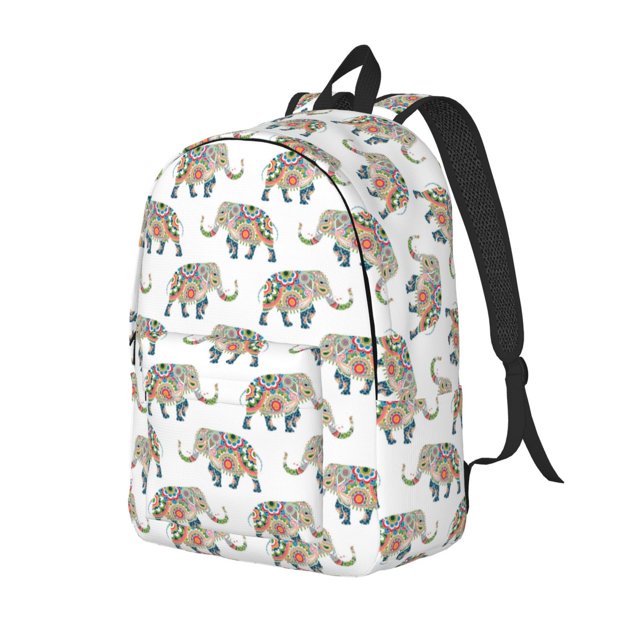 Fotbe Indian Elephant Mochila de Lona con Estampado, Mochila Duradera, Mochila Versátil de Alta Calidad, Mochila Compacta Vintage-Medium