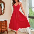 thumbnail image 5 of CHUANK Robe Maxi pour Femmes Économies Liquidation Aubaines Femmes Sans Manches Dos Nu Uni Robe à Col en V Grande Taille Été Décontractée Longues Robes Robes d'Invitée de Mariage Robe de Plage Fête Beige P, 5 of 5