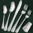 thumbnail image 2 of Lindbes 40-Piece Luxurious Vintage-Style Stainless Steel Cutlery Set for 8 - Durable Flatware with Knife/Fork/Spoon  Utensil Set  Dishwasher Safe  Rust-Resistant  and Easy to Clean for Ho, 2 of 6
