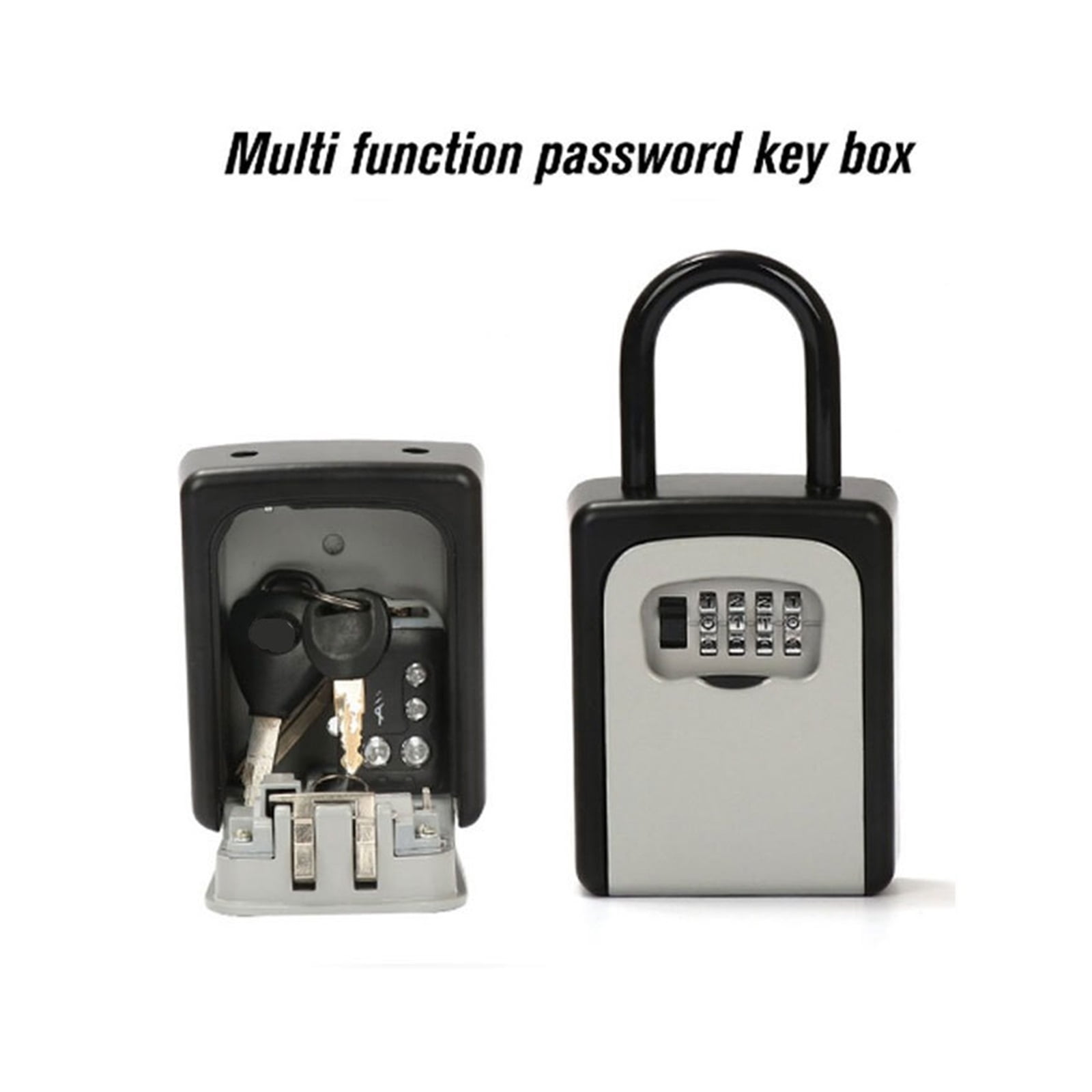 Metal Material Zinc Alloy Password Key Box, 4 Digital Password Key Safe, Outdoor ,House, Apartment, Office Key Storage