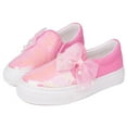 thumbnail image 3 of Girls Kids Sneakers Loafer Shoes Toddler Slip On Sequins Glimmer Glitter Sparkle Low Top Non Slip Rubber Sole Lightweight Breathable Fashion Casual Bowknot Pink Size 3, 3 of 5