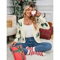 thumbnail image 3 of Cogild Women's Christmas Tree Cardigans for Womens V-Neck Long Sleeve Open Front Cardigans Knitted Chrastmas Sweaters for Womens Cardigan for Festive Christmas, 3 of 8