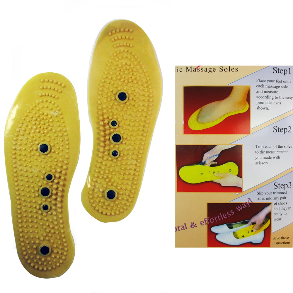 Health Breathable Foot Magnetized Acupressure Massaging Gel Shoe Pads 1 Pair Fight Against Plantar Fasciitis Pain Relief for Men Women UK 6-10 leegoal Magnet Therapy Insoles 