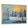 thumbnail image 2 of Designart Cottage In Forest During Christmas Traditional Floating Frame Wall Art, 2 of 4