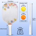 thumbnail image 4 of Pickleball Paddles Set Of 2, Fiberglass Surface, Spring Flowers Floral Print, 4 Balls & Bag, 4 of 5