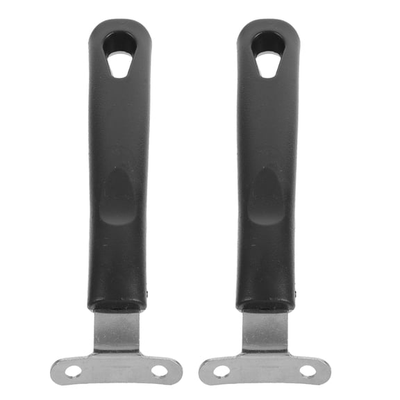 GOOHOCHY Black Stainless Steel Replaceable Pot Handle for Pan Use Ergonomic Design Easy to Clean and Install 2pcs
