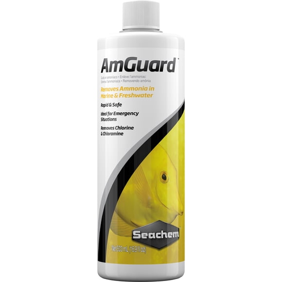 Seachem Liquid Amguard Aquarium Ammonia Remover Treatment, 500mL for Fish Tanks