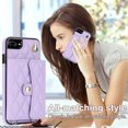 thumbnail image 5 of Allytechgroup for iPhone 8 Plus/7 Plus Wallet Case with 5 Cards Holders, Detachable Hand Strap & Shoulder Lanyard RFID Blocking Shockproof Protective Phone Case for Girls Women, Violet, 5 of 8