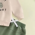 thumbnail image 4 of Quealent Toddler Baby Boy Clothes Funny Letter Long Sleeve Sweatshirt Pullover Top Jogger Pants Fall Winter Outfits Green for Size 2-3 Years, 4 of 6
