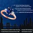 thumbnail image 2 of Gem Stone King 18K Rose Gold Plated Silver Blue Created Sapphire and White Created Sapphire Engagement Ring for Women | 2.80 Cttw | Oval 9X7MM | Gemstone September Birthstone | Size 7, 2 of 6