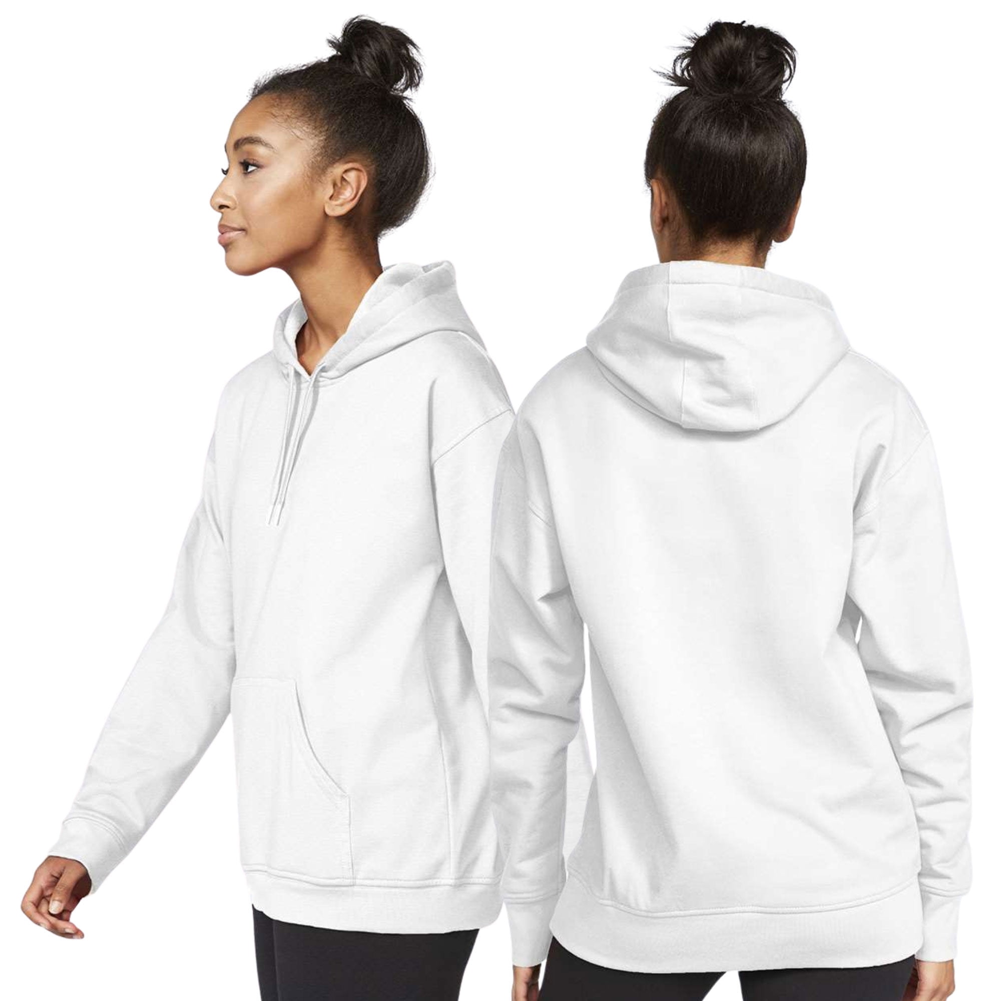 Gildan Unisex Softstyle Hooded Sweatshirt, 80/20 Cotton/Polyester Winter Long Sleeve Fleece Hoodies (Black, L)