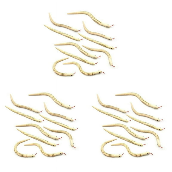 30Pcs 12 Inch Unfinished Wooden Wiggly Snakes Jointed Flexible Wooden Snake Blank Animal Model Crafts Toys for Arts
