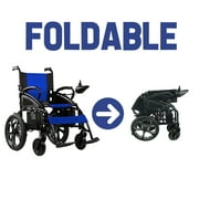 Culver Mobility - ARTEMIS - Electric Wheelchairs Silla de Ruedas Electrica para Adultos Airline Approved Lightweight Foldable Electric Wheelchair 265lbs - 500W - 13Miles - BLUE