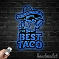 thumbnail image 3 of Handmadetneonsign The Best Tacos Mexican Food Metal Wall Art LED Light, Tacos Metal Sign Room Decor, 3 of 5