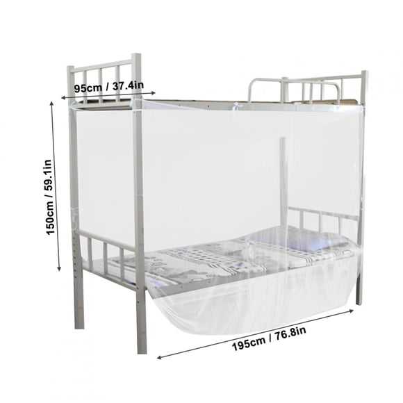 Bunk Bed Curtain, 4 Corner Post Bunk Bed Canopy Twin Full Queen Size Breathable Mosquit Netting For Bed, White