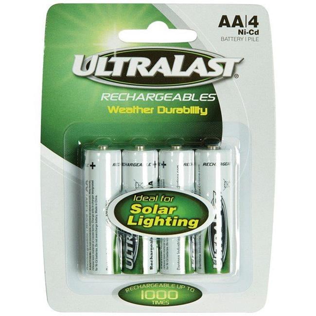 Ultralast ULN4AASL 1.2V 600mAh AA Rechargeable NiCd Batteries for Solar