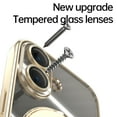 thumbnail image 4 of for iPhone 16 Magnetic Clear Case with All-inclusive Camera Lens Film [Compatible with MagSafe] Shockproof Plating Anti-yellowing Transparent Ring Kickstand Slim Phone Case,Gold, 4 of 7
