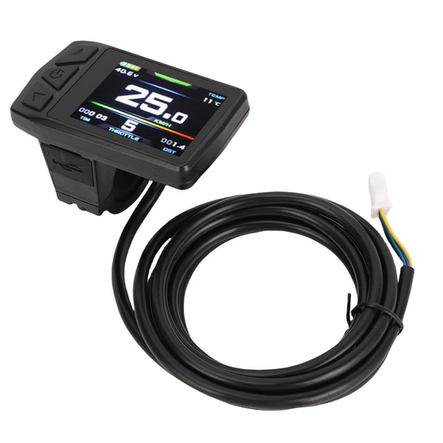 Electric Bike Color Display, ABS User Friendly Universal Ergonomic Buttons Electric Bike Display Panel Lightweight SM Connector for Riding