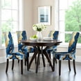 thumbnail image 3 of muroi Blue and Gold Marble Chair Covers for Dining Room Kitchen Set of 4 \u2013 Stretchable, Stylish Dining Chair Slipcovers, Washable, Luxury Modern Home Décor, 3 of 7