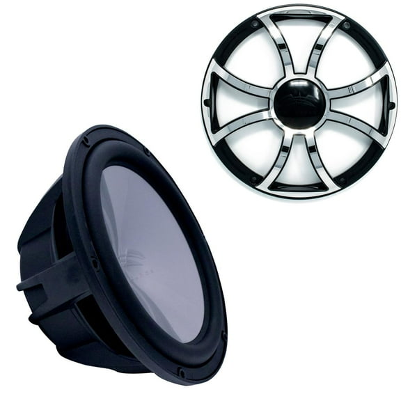 Wet Sounds Revo 10" Subwoofer & Grill - Black Subwoofer & Black Grill With Stainless Steel Inserts - 2 Ohm