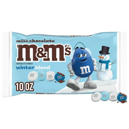 M&M's Milk Chocolate Blue and White Christmas Candy - 10.0 oz Candy Bag
