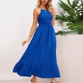 thumbnail image 2 of FAIWAD Sundresses for Women Sleeveless Backless Spaghetti Strap Maxi Dress Ruched Flowy Long Dress, 2 of 9