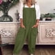 thumbnail image 1 of ICHUANYI Clearance Womens Overalls Casual Loose Dungarees Romper Baggy Playsuit Cotton And Linen Jumpsuit(Green, M) ICHUANYI WER2023080702573, 1 of 8