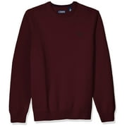 Chaps Men's Classic Fit Cotton Crewneck Sweater, Rich Ruby, S