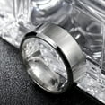 thumbnail image 3 of 8mm Silver Brushed Bands 316L Stainless Steel Men Women's Wedding Ring Size 5-15, 3 of 6