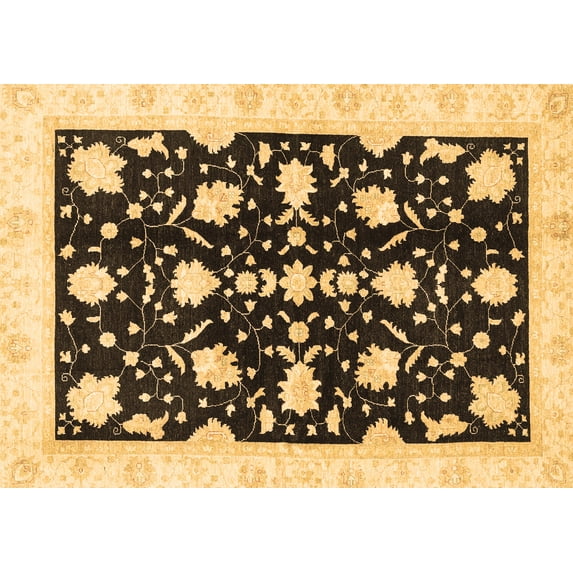 Ahgly Company Indoor Rectangle Oriental Brown Traditional Area Rugs, 7' x 9'