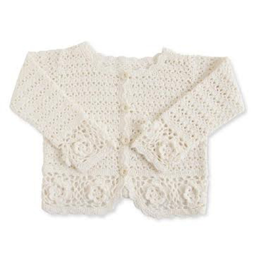 White Crocheted Little Girl Cardigan
