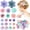 Blue Purple, variant on 21PCS Flowers Hair Clip for Women and Girls Rose Hair Clips Boho Hair Barrettes Clips Floral Bride Headpiece for Wedding Festival