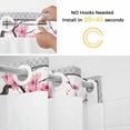 thumbnail image 2 of No Hook Shower Curtains with Snap-in Liner Set, Spring Pink Flowers Waterproof Hotel Style Bathroom Shower Curtain, Botanical Peach Blossoms Floral Breathable Mesh Top Window Bath Curtains 72''x78'', 2 of 9