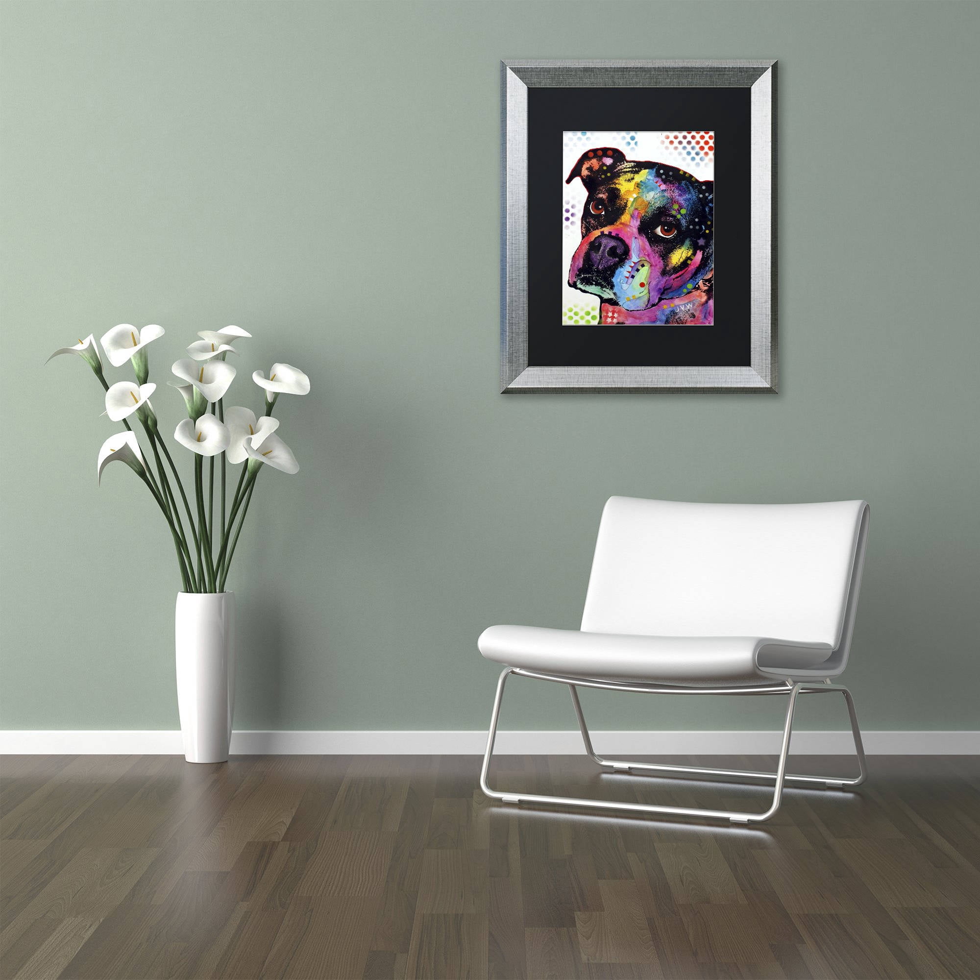 Trademark Fine Art "Young Boxer" Canvas Art by Dean Russo, Black Matte, Silver Frame
