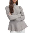 thumbnail image 2 of Suéter de Larga con Cuello Alto y Volantes para Mujer, Colección Otoño 2025 Gris M, 2 of 8