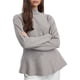 thumbnail image 2 of Suéter de Larga con Cuello Alto y Volantes para Mujer, Colección Otoño 2025 Gris M, 2 of 8