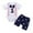 White, variant on Fesfesfes Toddler Kids Baby Summer Independence Day Short Sleeve Top Shorts Clothes Set