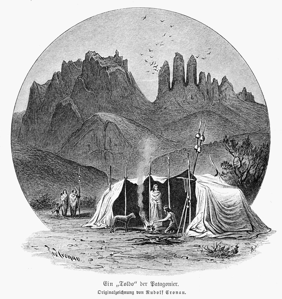 Patagonians 1892 Npatagonians In Southern Argentina Drawing German