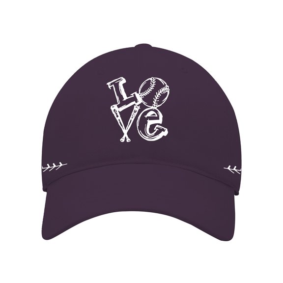 Comdrip Hats for Women! Love Baseball Festival includes Printed Baseball Caps on Both Sides Baseball Cap Purple One Size