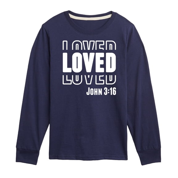 Instant Message - Loved John 3:16 - Toddler & Youth Long Sleeve Graphic T-Shirt