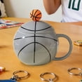 thumbnail image 6 of AYktou Ceramic Coffee Mugs with Lid and Mixing Spoon, 420Ml Basketball Shaped Coffee Cups Sports Coffee Mug Themed Gift Box Set, Comfortable Curved Handle Ceramic Mugs for Office and Home Use, 6 of 7